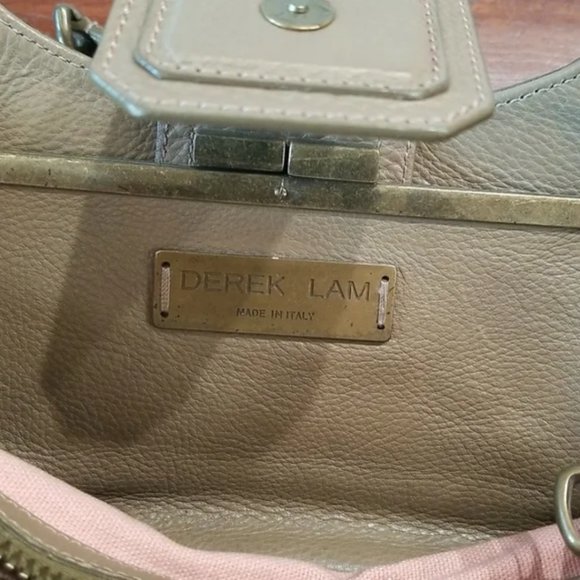 Derek Lam "Violet" Double Ram's Head Hobo Shoulder Bag in taupe - Picture 3 of 9